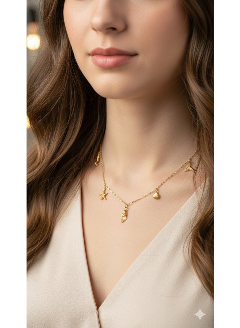 ورد سلسلة ذهبية بتصميم "عالم البحار" - ستانلس ستيل عالي الجودة - أنيقة وعصرية. - Image 2